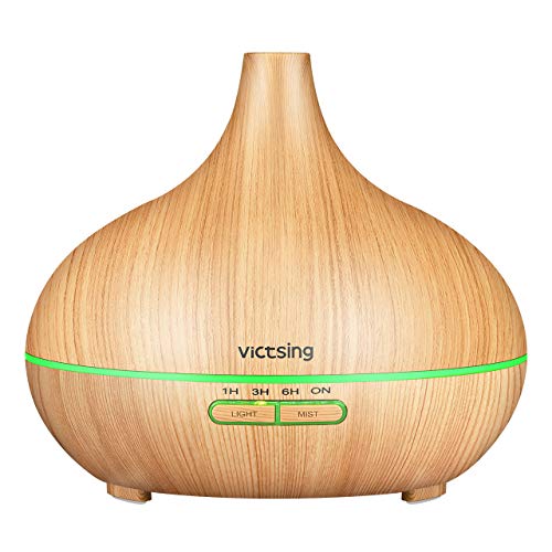VicTsing 300ml Aroma Diffuser, 23dB Ultra Leise Luftbefeuchter Ultraschall für Schlafzimmer Kinderzimmer, BPA-Free Öle Diffusor Aromatherapie mit 7 Farben LED, Auto-Abschaltung - Gelb VicTsing 300ml Aroma Diffuser, 23dB Ultra Leise Luftbefeuchter Ultraschall für Schlafzimmer Kinderzimmer, BPA-Free Öle Diffusor Aromatherapie mit 7 Farben LED, Auto-Abschaltung - Gelb