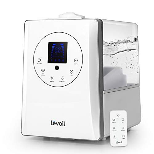 LEVOIT LV600HH Ultraschall Luftbefeuchter 6L, Warm/Kalt Dampf 70 m² Humidifier mit 1-12H Timer, Feuchtesensor und Fernbedienung, Dual 360° drehbare Düsen, Aroma Diffusor für Baby Schlafzimmer LEVOIT LV600HH Ultraschall Luftbefeuchter 6L, Warm/Kalt Dampf 70 m² Humidifier mit 1-12H Timer, Feuchtesensor und Fernbedienung, Dual 360° drehbare Düsen, Aroma Diffusor für Baby Schlafzimmer