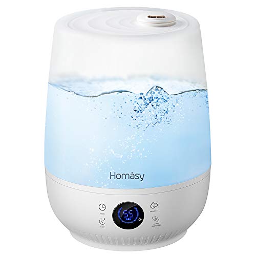 Homasy Ultraschall Luftbefeuchter, 4.5L Top-Füllung Humidistat Touch Screen Humidifier bis zu 40-50m², 28dB Leise Raumluftbefeuchter, 35-Hour Luftbefeuchter Baby mit Schlafmodus-Beige Homasy Ultraschall Luftbefeuchter, 4.5L Top-Füllung Humidistat Touch Screen Humidifier bis zu 40-50m², 28dB Leise Raumluftbefeuchter, 35-Hour Luftbefeuchter Baby mit Schlafmodus-Beige