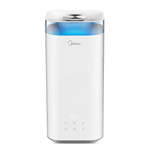 Midea Luftbefeuchter MH 5.5 blue cool mit 8H Timer & 3 Befeuchtungsstufen, 5L BPA-Frei Raumbefeuchter , Aroma-Diffusor für Kinderzimmer bis 24m², weiß Midea Luftbefeuchter MH 5.5 blue cool mit 8H Timer & 3 Befeuchtungsstufen, 5L BPA-Frei Raumbefeuchter , Aroma-Diffusor für Kinderzimmer bis 24m², weiß