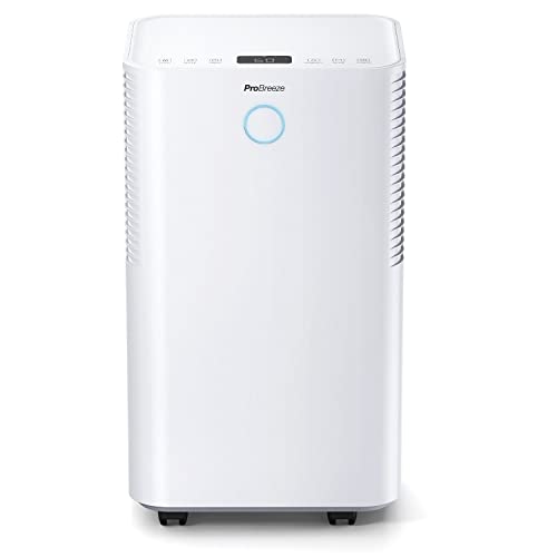 Pro Breeze Luftentfeuchter 12L in 24h Entfeuchtungsleistung - Luftentfeuchter elektrisch mit Feuchtigkeitssensor, Ablaufschlauch, Digitalanzeige, Schlafmodus, Timer - Gegen Feuchtigkeit, Schimmel Pro Breeze Luftentfeuchter 12L in 24h Entfeuchtungsleistung - Luftentfeuchter elektrisch mit Feuchtigkeitssensor, Ablaufschlauch, Digitalanzeige, Schlafmodus, Timer - Gegen Feuchtigkeit, Schimmel