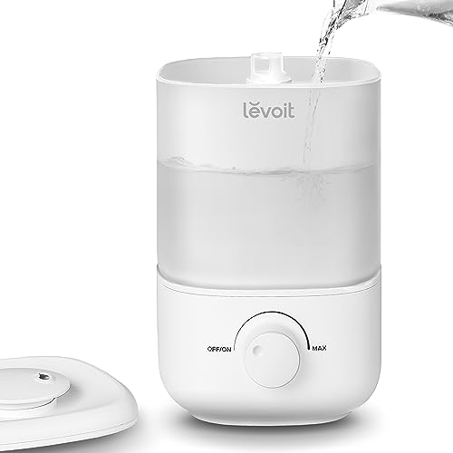 LEVOIT 2,5L Mini Luftbefeuchter bis 25H für Schlafzimmer Kinderzimmer, 26dB leise Top-Fill Humidifier für Baby Pflanzen, Raumbefeuchter mit 360° drehbarer Düse, automatische Abschaltung, BPA-Frei