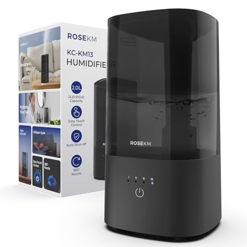 Roeskm Luftbefeuchter für Schlafzimmer, Kühlmist-Luftbefeuchter für zuhause, Pflanzen und Babyzimmer, leiser ultraschallbasiert mit 360°-Düse, automatischer Abschaltung, ohne Filter, schwarz Roeskm Luftbefeuchter für Schlafzimmer, Kühlmist-Luftbefeuchter für zuhause, Pflanzen und Babyzimmer, leiser ultraschallbasiert mit 360°-Düse, automatischer Abschaltung, ohne Filter, schwarz