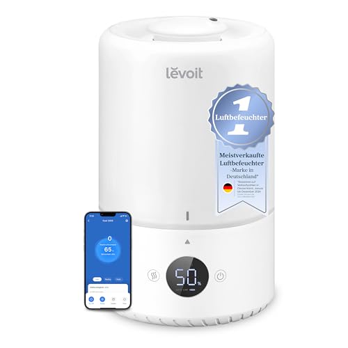 Levoit 19dB lesie Top Fill Luftbefeuchter, 360° Drehdüse, 3L Smart Humidifier, Raumluftbefeuchter, Auto Shut-off, Luftfeuchtigkeit Sensor, Aroma Diffuser für Kinderzimmer Schlafzimmer Pflanzen Levoit 19dB lesie Top Fill Luftbefeuchter, 360° Drehdüse, 3L Smart Humidifier, Raumluftbefeuchter, Auto Shut-off, Luftfeuchtigkeit Sensor, Aroma Diffuser für Kinderzimmer Schlafzimmer Pflanzen